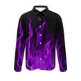 thumbnail image 4 of lcziwo Men's Long Sleeve Button Down Shirts with Flame Print in Various Colors for Spring and Fall 50% Percent Off Deals Today Purple XL, 4 of 6
