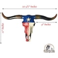 thumbnail image 2 of Urbalabs Texas Longhorn Skull Horns Wall Sculpture Faux Animal Western Wall Mount Cow Decor 20.5 In Wide Bull Statue Ranch Home Decoration Red White Blue Hand Painted (Texas Flag Longhorn), 2 of 7