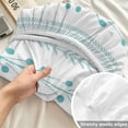 thumbnail image 4 of Twin XL Size Fitted Sheet Set - Mint Green Striped 2 Piece Bedding Sets 16" Deep Pocket Fitted Sheet with 1 Pillowcases, Spring Flowers Plants Lines Pattern Brushed Microfiber Hotel Luxury Bed Sheets, 4 of 9