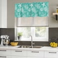 thumbnail image 4 of 2 Pack Valances for Window, Teal Coastal Short Curtains for Kitchen Bedroom Living Room, Nautical Beach Starfish Coral Summer Rod Pocket Small Window Treatment Valance Drapes 60 x 18 Inch, 4 of 8