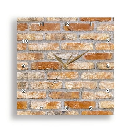 3dRose, Netherlands, South Holland, Delft. Patterns in a red brick wall., 15x15 Wall Clock
