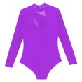 thumbnail image 6 of TiaoBug Girls' Gymnastics Bodysuit Acrobatics Ballet Unitard Tumbling Sports Dance Workout Wear Purple 12, 6 of 7