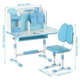 thumbnail image 3 of Floseru Upgraded Kid's Desk and Chair Set, Adjustable Children's Study Table with Bookshelf and Storage Drawer, 50-Degree Tiltable Desktop with Chair for Bedroom, 3 of 8