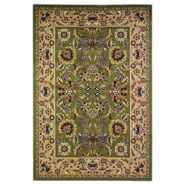 HomeRoots 353175 20 x 31 in. Polypropylene Green & Taupe Area Rug