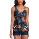 thumbnail image 4 of Trajes de baño para mujer, trajes de baño de dos piezas con estampado floral y pantalones cortos con control de barriga, 4 of 4