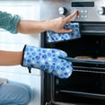 thumbnail image 2 of Blue Dog Paw Footprint Kitchen Oven Mitt and Pot Holder Sets 4 Pcs for Baking, Cooking and Grilling, Heat Resistant Up To 392 °F, 2 of 7