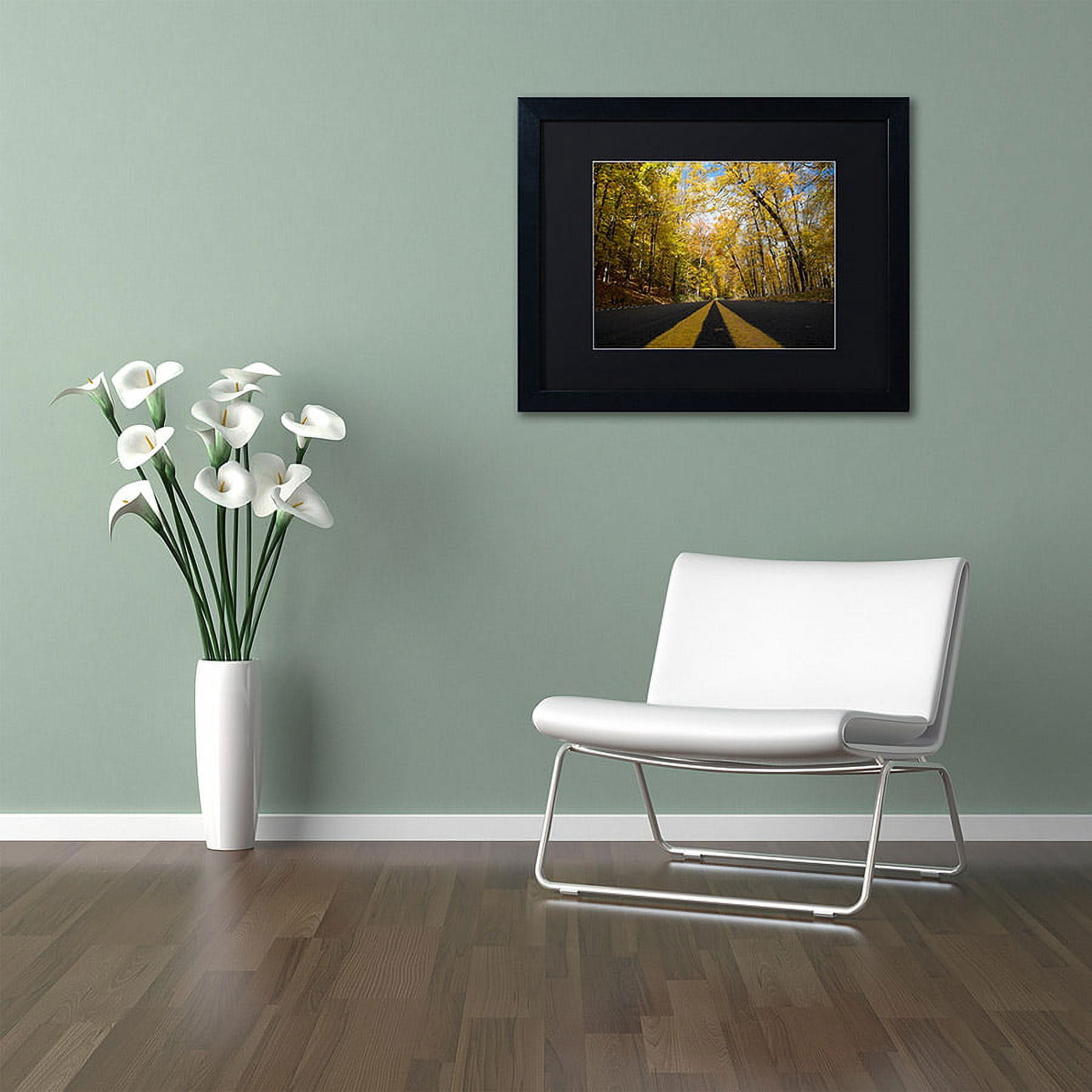 "Autumn Along the Valley Parkway" Canvas Art by Kurt Shaffer, Black Matte, Black Frame