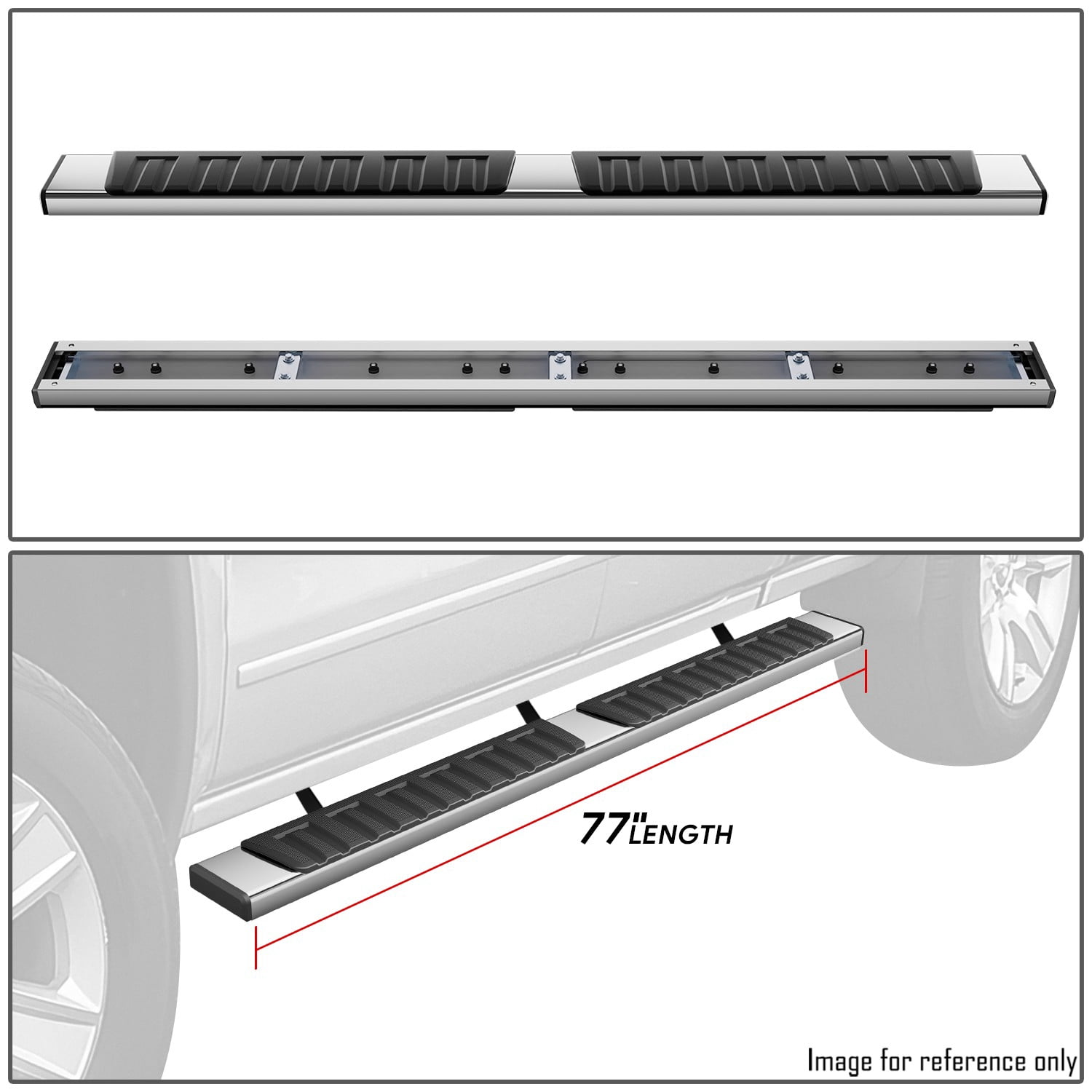 DNA Motoring For 19-25 Silverado Sierra 1500 Double Cab 6.75" Step Nerf Bar Running Boards