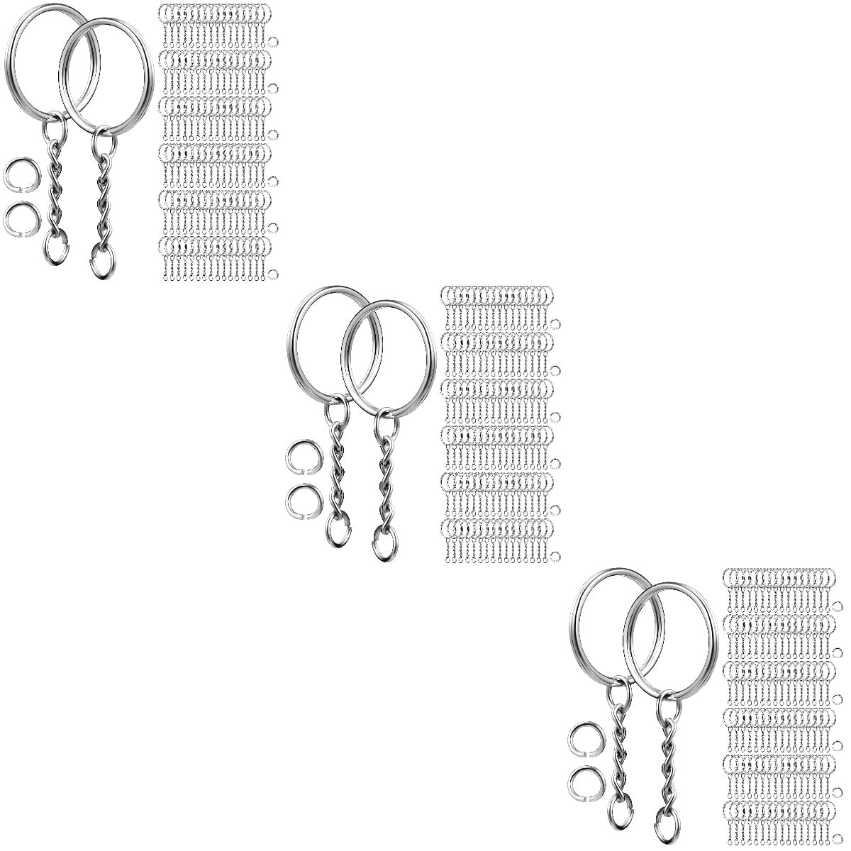 MLINS 360 Pcs  Keychain Making Accessories Key Rings Jump Rings with Chains for Organizing Keys and Making Crafts