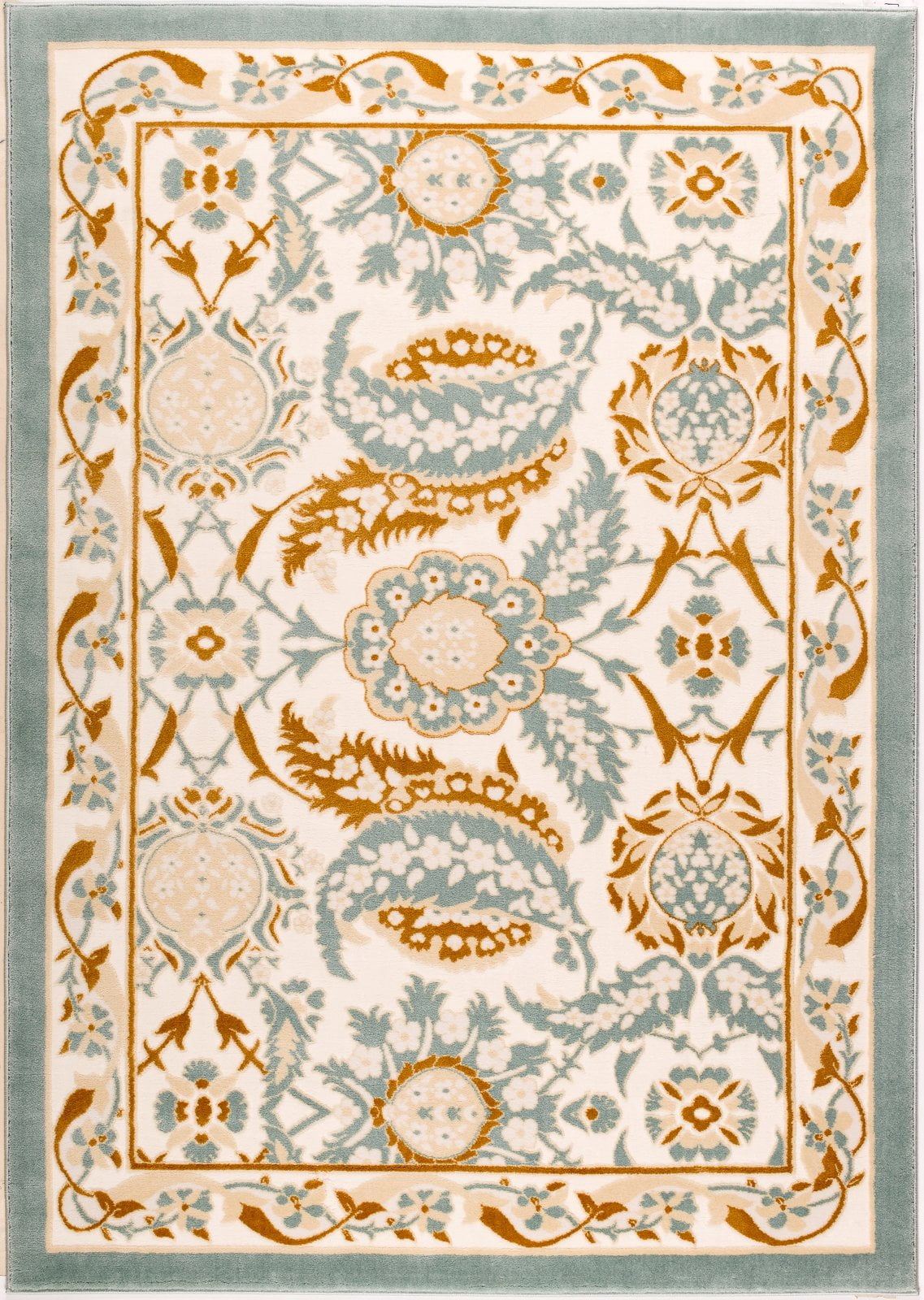 Ladole Rugs Abstract Traditional Pattern Turkish Beige Blue White