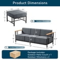 thumbnail image 7 of Unnifurnzi 3 Pieces Patio Furniture Set-High Back 3 Seater Outdoor Couch with Outdoor Ottoman Patio Couch Set for Deck Porch Poolside Balcony-Black/Dark Gray, 7 of 7