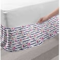 thumbnail image 2 of Purple and Blush Bed Skirt, Spring Bouquets Stripes Orchid Peony Bell Flowers Feminine, Elastic Bedskirt Dust Ruffle Wrap Around for Bedding Decor, 4 Sizes, Purple Pink Reseda Green, by Ambesonne, 2 of 2