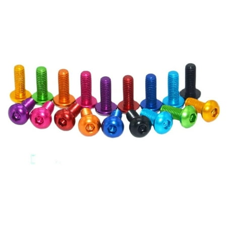 

ZX ISO7380 Aluminum Button Head Screw M3 M4 M5 M6 Aluminum Alloy Hexagon Hex Socket Round Head Cap Machine Screw Bolts 10pcs (Color : Pink Size : M6x12)-0810