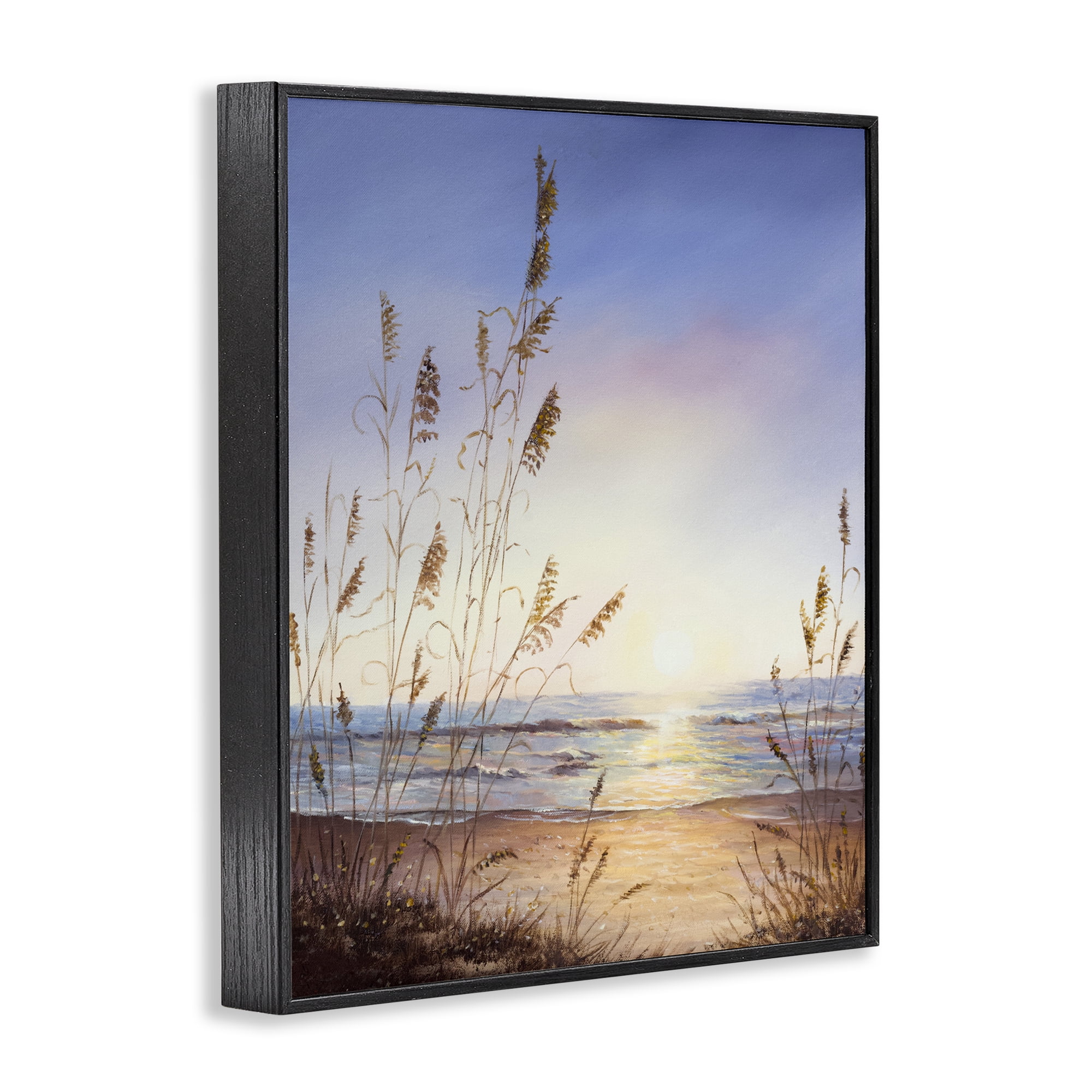 Seascape with Sunlit Grasses Black Framed Giclee Art, design by Michelle Faber