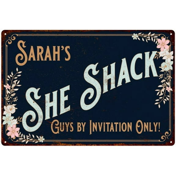 Sarah's SHE SHACK Gift Sign Metal Wall Decor 8x12 Mom 108120060026