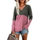 thumbnail image 2 of Camisas Para Mujer Casual Manga Larga Cuello en V Tops Patchwork Blusa Suelta Camisas Odeerbi  ODB129524, 2 of 6