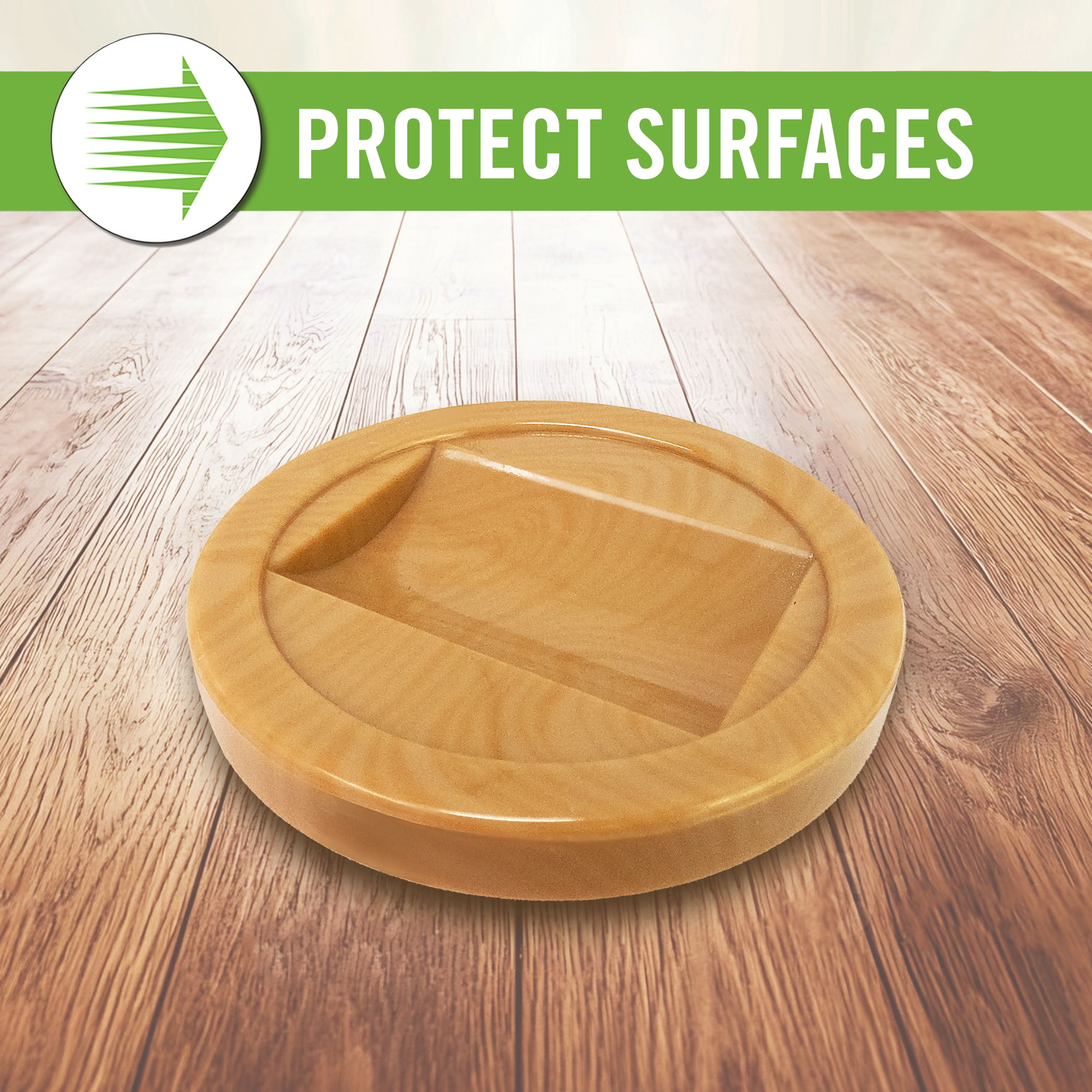 Super Sliders 2-1/8 Inch Caster Cups for Furniture Wheels, Protect Floors & Secure Furniture, 4 Pack