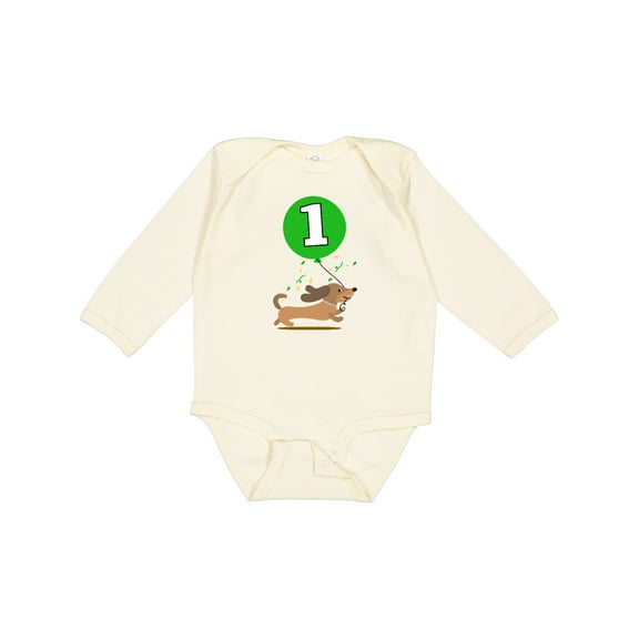 Inktastic 1st Birthday Puppy 1 Year Old Boy Boys Long Sleeve Baby Bodysuit