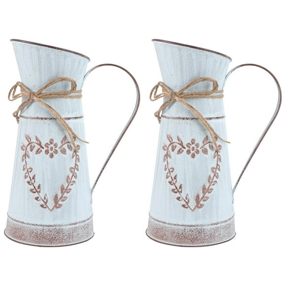 2pcs Vintage Flower Pot Bucket Garden Planter Bucket Flower Container Bucket
