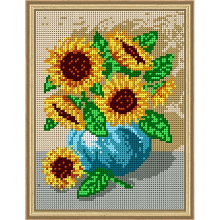UPC: 5908228972992 | Orchidea Sunflowers with Blue Vase Needlepoint Canvas