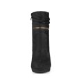 thumbnail image 2 of BLISSFUL STEP Women's Ankle Boots Faux Suede Chunky Heel Side Zipper Slouch Shaft Boots Black 6, 2 of 8