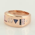 thumbnail image 3 of KIRAN FINE JEWEL Trillion Blue Sapphire CZ Diamond Band Ring Rose Gold Plated 925 Silver Women Gemstone Statement Jewelry Gift For Her, 3 of 5