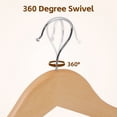 thumbnail image 4 of HomGarden 50 Pack Wood Clothes Hangers W/360° Swivel Hook for Adult Coats Shirts Jackets, 4 of 11