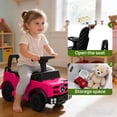 thumbnail image 3 of Track Seven Ride-On Push Car for Toddlers, Licensed Mercedes-Benz Unimog Sliding Car w/Steering Wheel, Under Seat Storage, Foot-to-Floor Ride On Toy for Boys & Girls Aged 1-3 Years, Pink, 3 of 8
