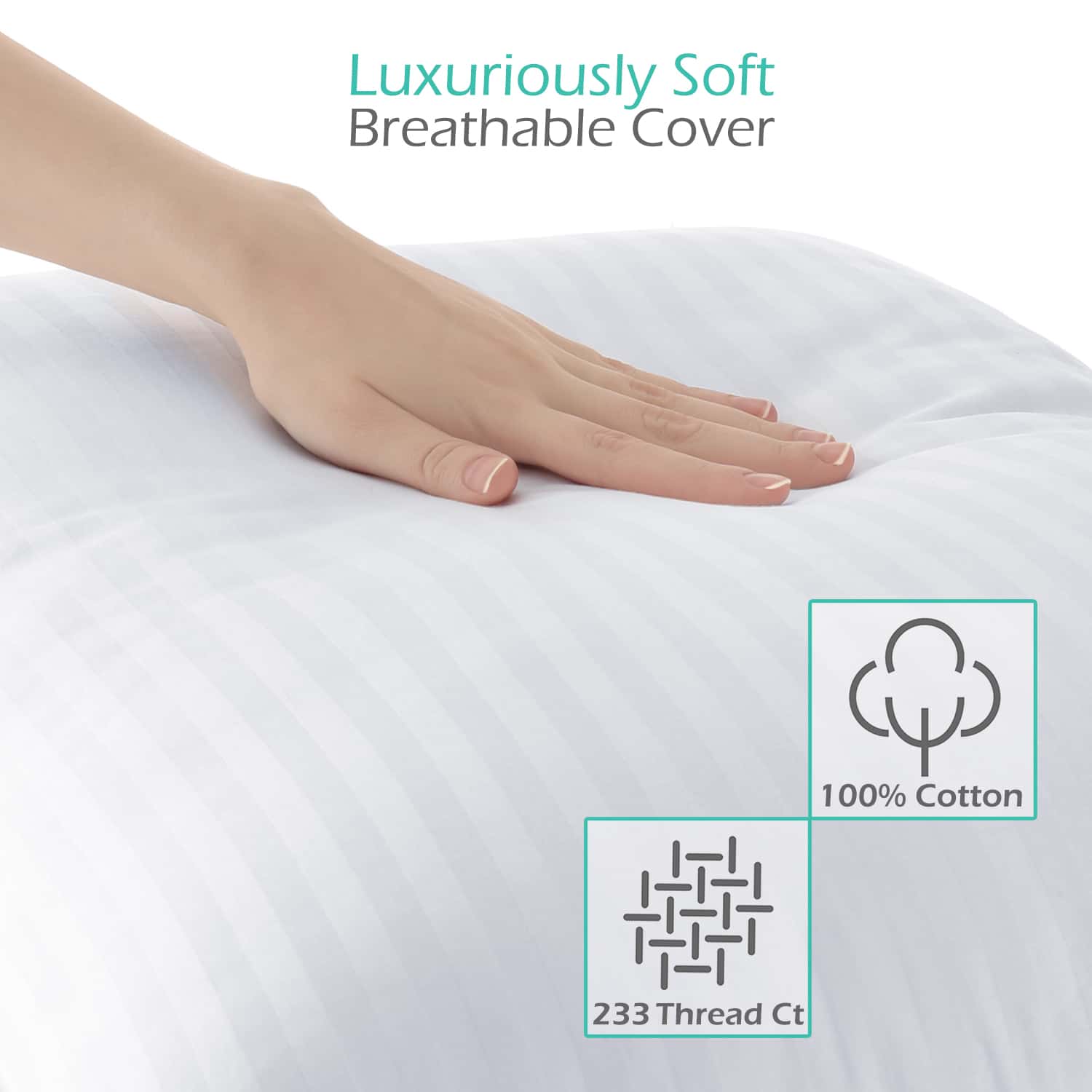 LammaLoe Down Alternative Pillows, 2-Pack, Standard/Queen photo 3