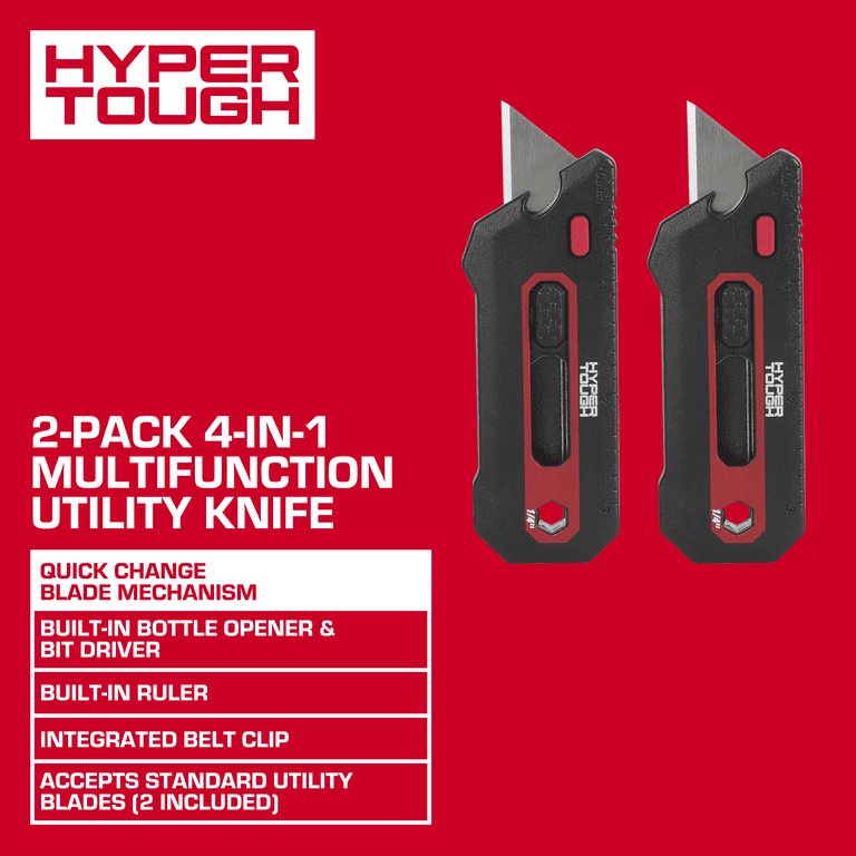 Hyper Tough 2-Pack 4-in-1 Multifunction Utility Knife - Walmart.com