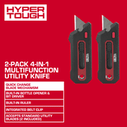 Hyper Tough 2-Pack 4-in-1 Multifunction Utility Knife