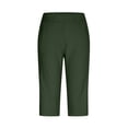 thumbnail image 3 of Ziynglg Womens High Waist Capri Jeggings Stretch Slim Solid Color Cropped Pants Casual Business Straight Pants, 3 of 8