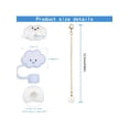 thumbnail image 2 of 1set/2pcs Cute 10mm Cloud Design Silicone Straw Cap & Letter Water Bottle Pendant For 30&40oz Yeti Rambler Cup, Accessory, Gift, 2 of 2