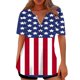 thumbnail image 1 of Fiudx Liquidación de Ahorros de Verano Top con Botones y Cuello Redondo con Estampado Del Día de La Independencia para Mujer, 1 of 5