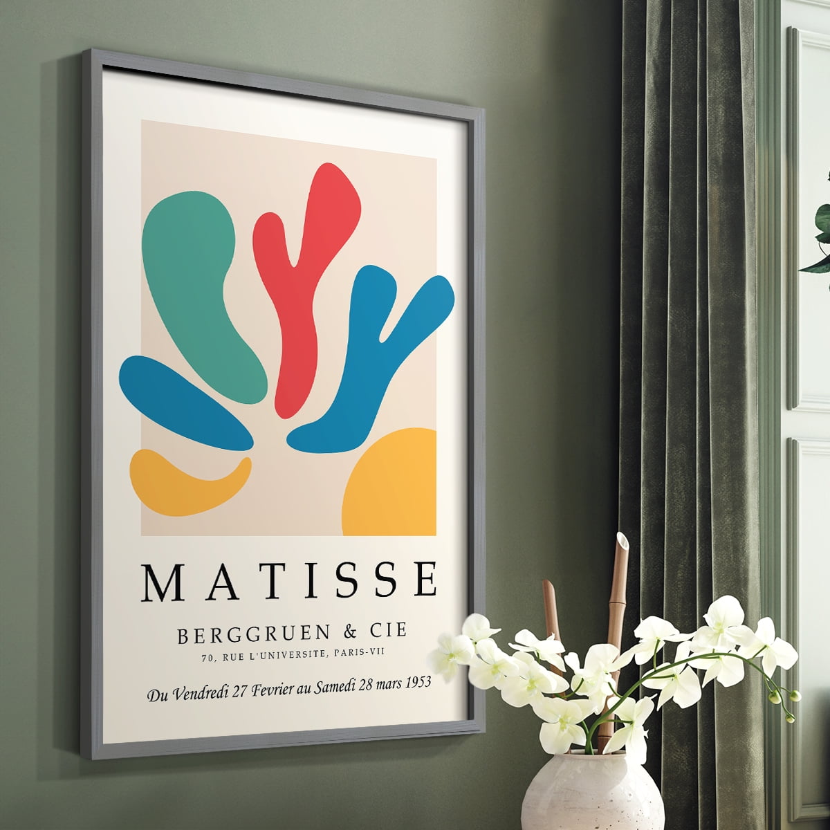 Matisse CCCXXXIII in Gray Solid Wood 22 x 28 Framed Print