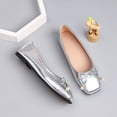 thumbnail image 4 of Willtoo Square Toe Bow Ballet Flats for Women, Dressy Ballerina Flats Comfortable Slip On Shoes for Walking, 4 of 6