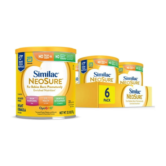 Similac NeoSure Premature Post-Discharge Baby Formula Powder, 13.1-oz Can, Pack of 6