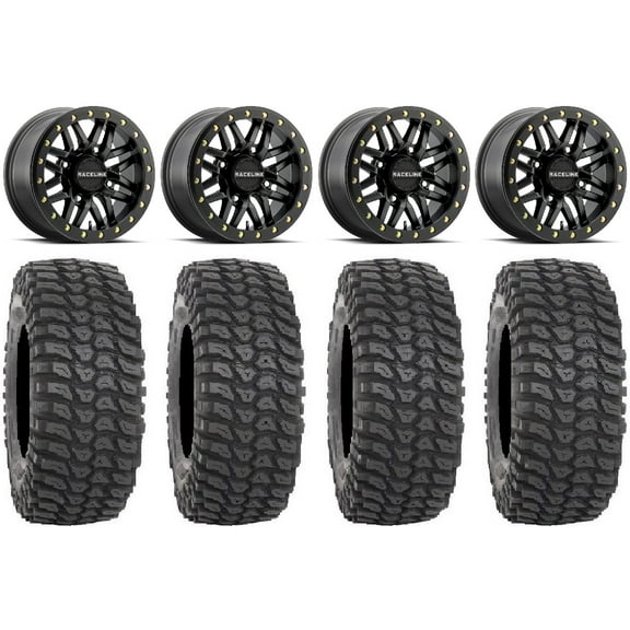 Raceline Ryno Bdlk 14" Bk Wheels 28" XCR350 Tires Polaris RZR XP 1000 / PRO XP / Ranger XP 900/1000