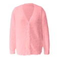 thumbnail image 6 of Ediodpoh Womens Cardigan Sweaters Soft Knit Cardigan Long Sleeve Open Front Loose Fit Casual Outwear Cozy Fall Winter Pink L, 6 of 7