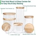 Urban Green Glass Food Storage Containers with Wood Lids, Glass Jars