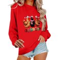 thumbnail image 2 of HOMBOM Womens Red Sweatshirts Christmas Merry Light Up No Hood Xmas Funny Crewneck Sweatshirt for Adult, 2 of 6