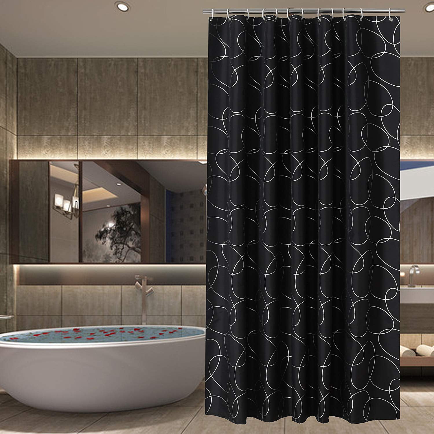 Sfoothome 180 x 200cm Fabric Shower Curtain Waterproof And Mildew Free Bath... 