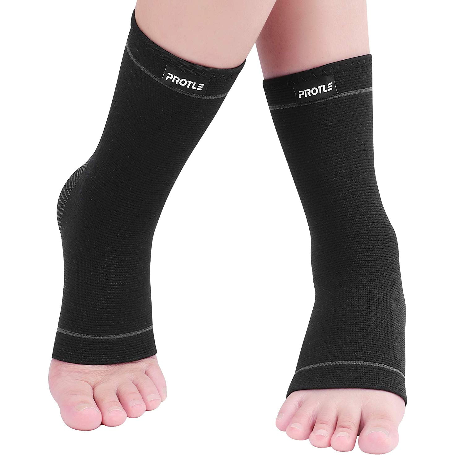 Protle Soft Ankle Brace Compression Support Sleeve (Pair) for Injury Recovery, Pain Relief Protle Soft Ankle Brace Compression Support Sleeve (Pair) for Injury Recovery, Pain Relief