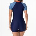 thumbnail image 4 of Women's One Piece Swimsuit Rash Guard Bathing Suit Short Sleeve Boyleg Bottom UPF 50+ Surfing Wetsuit, 4 of 7