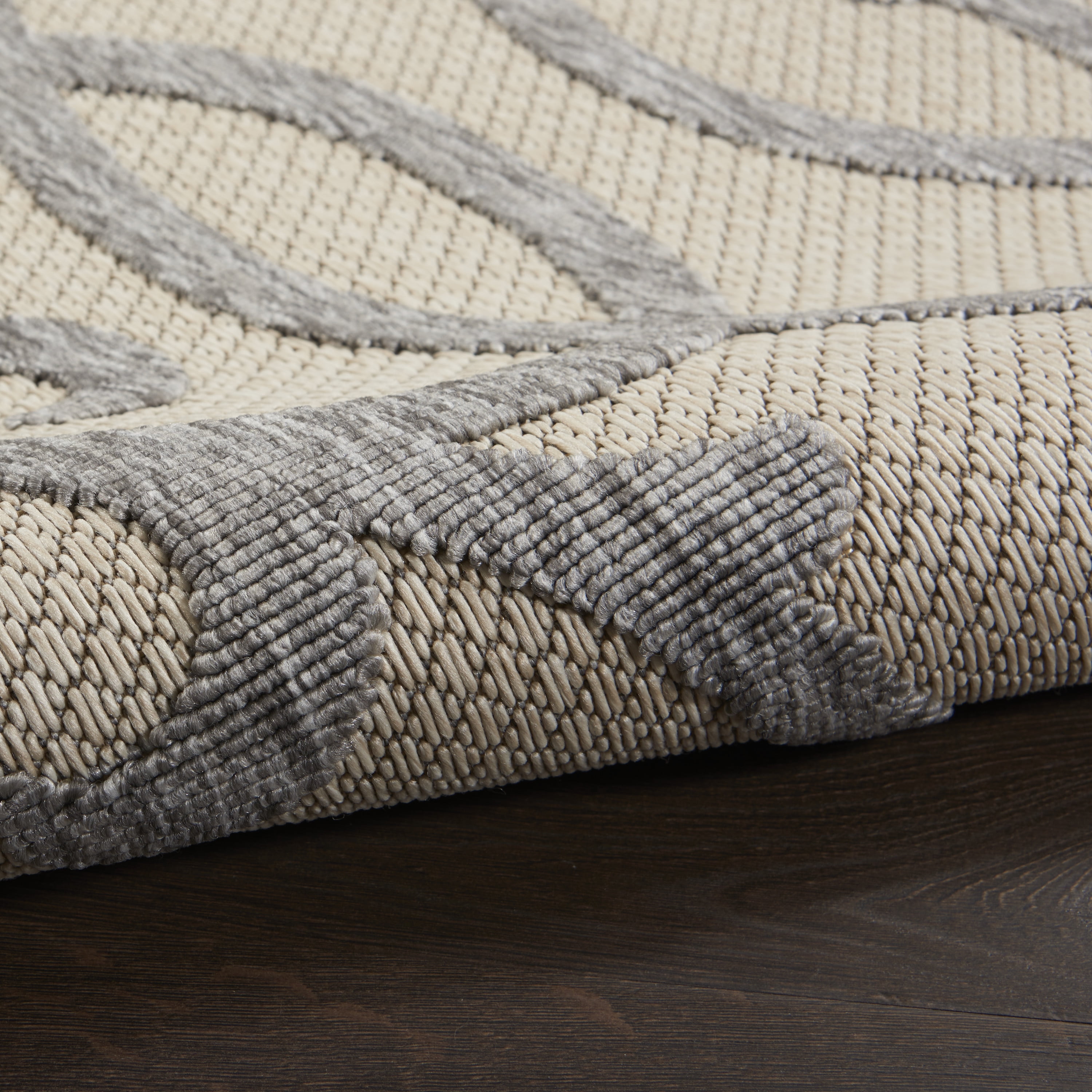 Nourison Palamos Indoor/outdoor Casual Contemporary Cream Grey Area Rug