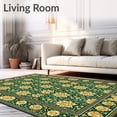 thumbnail image 2 of Flatwoven High Traffic Area Rug, Vintage Boho Floral, Non Slip, Stain Resistant, Washable Area Rugs for Living Room, Bedroom(Green, 4X6), 2 of 8