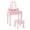 Pink with light, variant on Makeup Vanity Set,Dresser Table and Chair Set,Dressing Table Desk with Lighted Mirror and Stool for Bedroom Bathroom,3 Lighting Modes