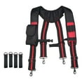 thumbnail image 1 of Almencla Sangle d'Outils à 4 Points, Harnais de Ceinture d'Outils pour Charpentier, Fermier, Réparateurs, Noir et Rouge, 1 of 8