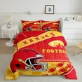 thumbnail image 2 of Manfei Kansas Full Size Comforter Sets,Rugby Sports Bedding Comforter Set,American Football Bedding Sets,Breathable Room Decorative Reversible,3pcs, 2 of 8
