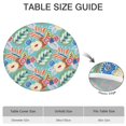 thumbnail image 6 of Perfect Fit Boho Round Table Cover, Colorful Floral Design with Elasticated Border for 52 54 56 Inch Circular Tables, 6 of 7